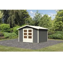 Abri de jardin avec porte double dans le jardin