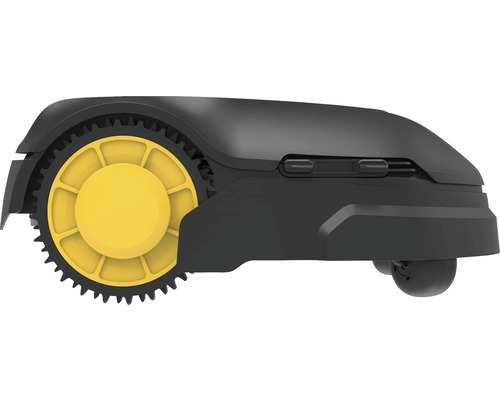 Tondeuse robot avec roue jaune