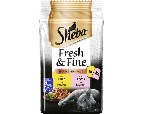 Sheba Fresh&Fine in Sauce Huhn&Lachs 6x50g