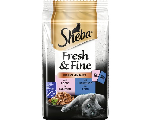 Sheba Fresh&Fine en sauce saumon et thon 6x50 g