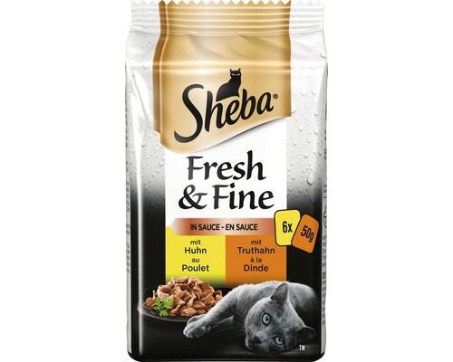 Sheba Fresh&Fine en sauce poulet et dinde 6x50 g