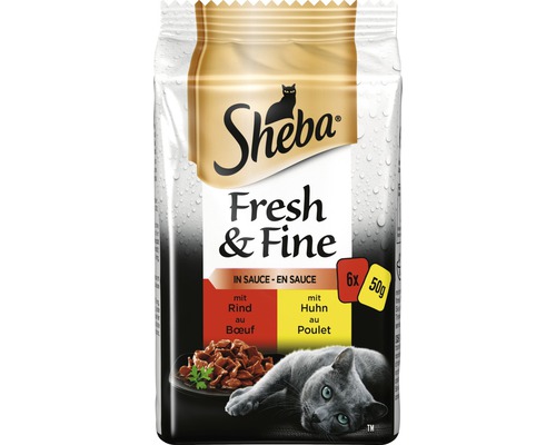 Sheba Fresh&Fine en sauce poulet et bœuf 6x50 g