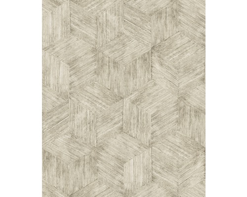 Papier peint intissé 113242 bois géométrique beige