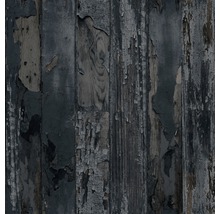 Papier peint avec planches de bois et peinture écaillée