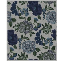 Tapete mit Blumenmuster in verschiedenen Blautönen