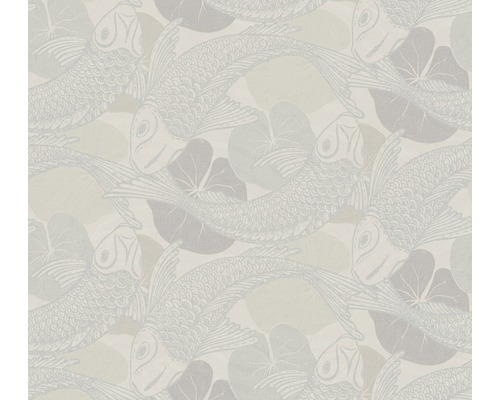 Papier peint intissé 37859-6 Metropolitan Stories 2 Koï blanc Papier peint avec motif de poissons et de nénuphars