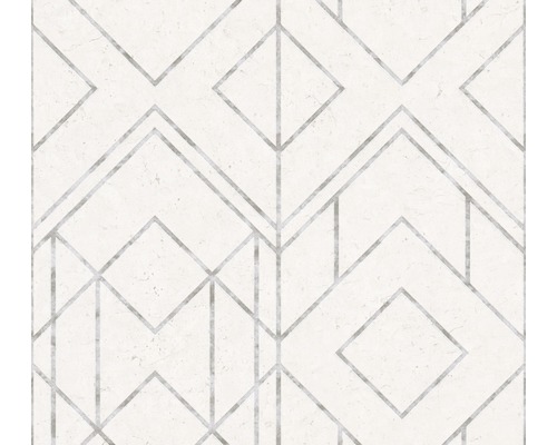 Papier peint intissé 37869-1 Metropolitan Stories 2 graphique blanc Papier peint avec lignes géométriques et motif losanges