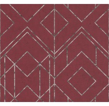 Papier peint avec motif géométrique et accents métalliques