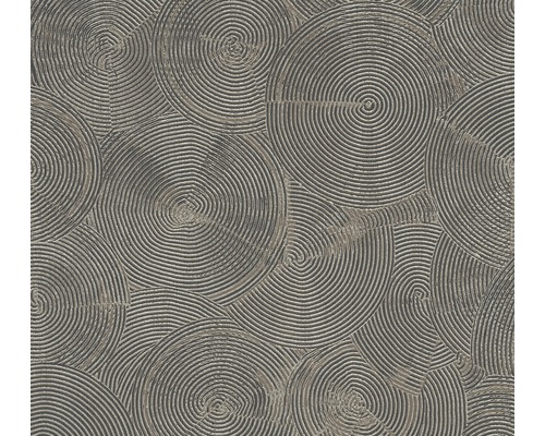 Papier peint intissé 37900-4 Metropolitan Stories 2 cercles gris Gros plan d''un papier peint avec un motif circulaire