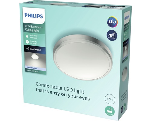 Plafonnier Doris 17 W 1700 lm 4000 K Emballage d''un plafonnier de salle de bains LED Philips