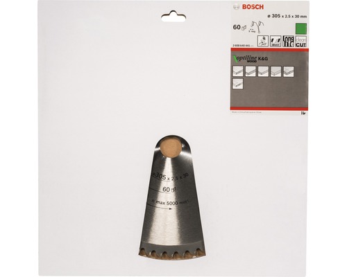 Bosch Kreissägeblatt Optiline K und G Holz, Durchmesser 305 mal 2,5 mal 30 Millimeter