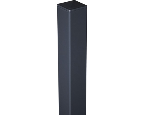 Poteau de portail GroJa à sceller dans le béton 6 x 6 x 240 cm anthracite Poteau de clôture carré en métal