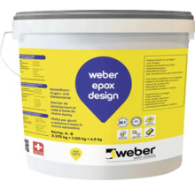 Seau de mortier de jointoiement et colle à base de résine époxy de marque Weber Epox Design, 4,5 kilogrammes