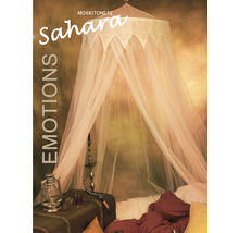 Dekoratives Schlafzimmer mit Moskitonetz über dem Bett