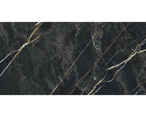 Feinsteinzeug Wand- und Bodenfliese Darkstone forest pulido 60x120 cm