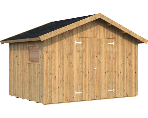 Abri de jardin en bois avec fenêtre et porte