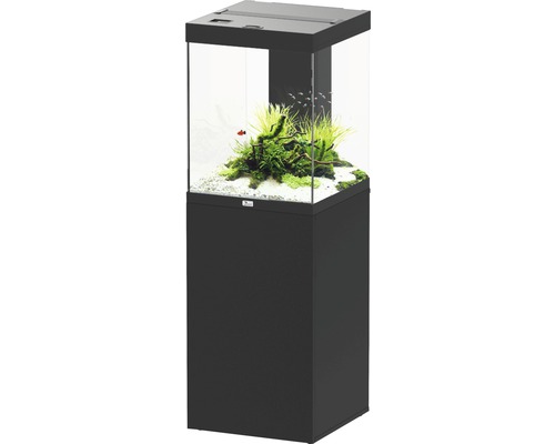 Aquariumkombination aquatlantis Aqua Tower 163 l, inklusive EASY LED 2.0 Beleuchtung, Innenfiltersystem, Heizer und Unterschrank schwarz