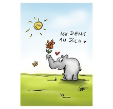 Postkarte Ich denk an dich Elefant 10,5x14,8 cm