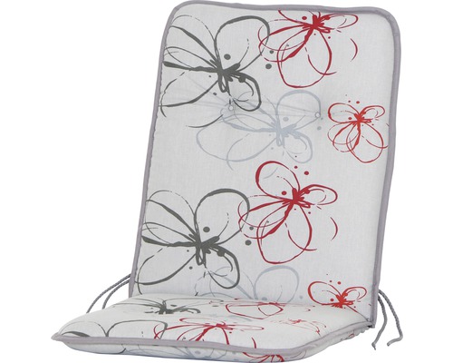 Galette d'assise Siena Garden Elda dessin fleurs 100 x 47 x 6 cm coton gris