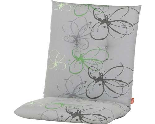 Galette d'assise pour fauteuil Siena Garden Regor dessin fleurs 100 x 48 x 8 cm coton gris