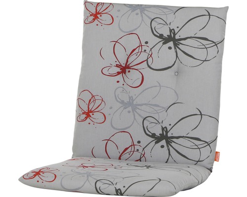 Galette d'assise pour fauteuil Siena Garden Mirach dessin fleurs 100 x 48 x 6 cm coton gris