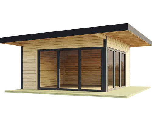 Abri de jardin en bois avec portes coulissantes