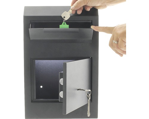 Coffre-fort à clés avec fente d''insertion et clé