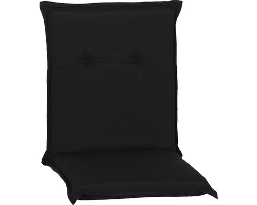 Auflage für Niederlehner 98 x 46 cm Baumwoll-Mischgewebe anthrazit schwarz Gartenstuhlauflage mit Rückenlehne