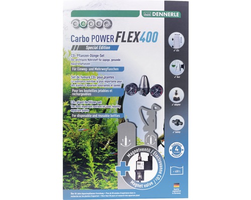 Set d'engrais pour plantes CO2 DENNERLE CarboPOWER Flex400 Special Edition Dennerle Carbo Power Flex 400 Set d''engrais CO2 pour plantes d''aquarium