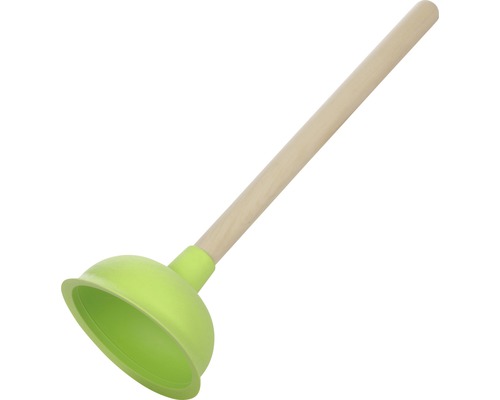 Grüner Pümpel mit Holzgriff