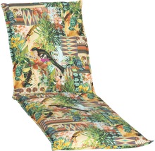 Coussin pour bain de soleil avec motifs de plantes et d''oiseaux