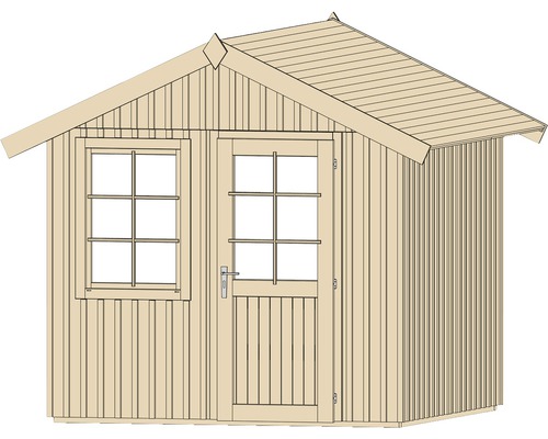 Gartenhaus aus Holz mit Fenster und Tür