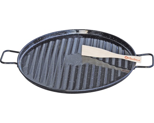 Plancha émaillée avec spatule 46x46x2 cm
