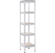Schulte Étagère à emboîter Étagère de base Rayonnage pour charges lourdes galvanisé 180 x 40 x 40 cm 5 tablettes capacité de charge 450 kg