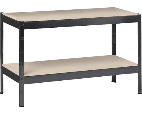 Schulte Étagère à emboîter Étagère de base Rayonnage pour charges lourdes noir 430 x 1000 x 350 mm 2 tablettes capacité de charge 180 kg