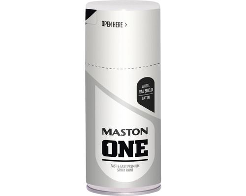 Peinture aérosol ONE Maston satin blanc RAL 9010 150 ml Bombe de peinture Maston One, blanc RAL 9010, satiné