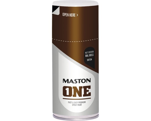 Peinture aérosol ONE Maston satin marron RAL 8011 150 ml Bombe de peinture Masto en brun noix RAL 8011, satiné