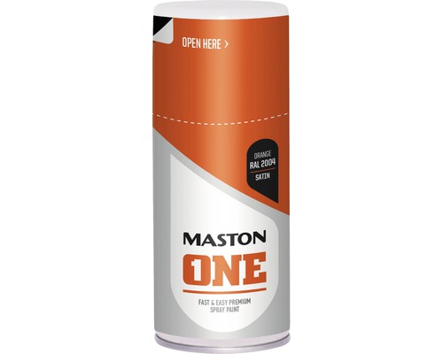 Sprühlack ONE Maston satin orange RAL 2004 150 ml Mastons One Sprühlack, orange, RAL 2004, seidenmatt