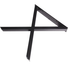 Support de pied de table noir en métal.