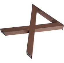 Pied de table en métal en forme de X avec plaque de fixation