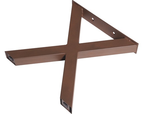 Pied de banc en X 420 x 400 mm 1 pièce aspect cuivre Pied de table en métal en forme de X avec plaque de fixation