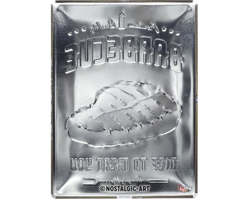 Panneau métallique avec motif de barbecue