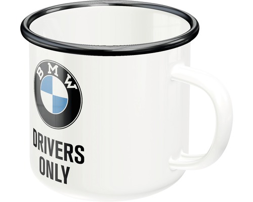 Emaille-Becher BMW - Drivers Only 0,36 l 8x8x8 cm