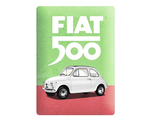 Plaque en tôle Fiat 500 15x20 cm