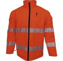 Veste de travail orange avec fermeture éclair et bandes réfléchissantes