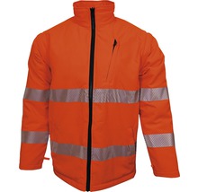 Veste de travail orange avec fermeture éclair et réflecteurs