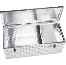 Caisse à outils ouverte en aluminium avec motif de tôle larmée