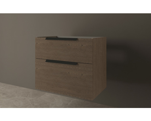 Waschbeckenunterschrank aus Holz mit zwei Schubladen