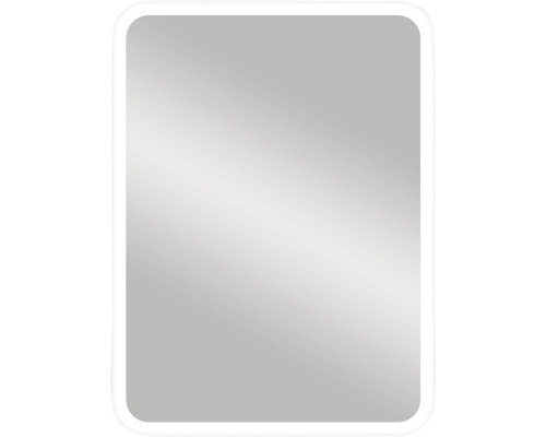 LED Spiegel 60 cm mit abgerundeten Kanten und integrierter Spiegelheizung 45060 Rechteckiger Spiegel mit abgerundeten Ecken und umlaufender Beleuchtung