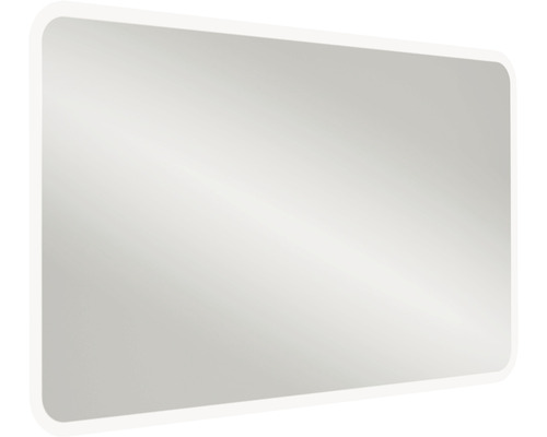 Miroir à LED 120 cm avec bords en C et chauffage du miroir